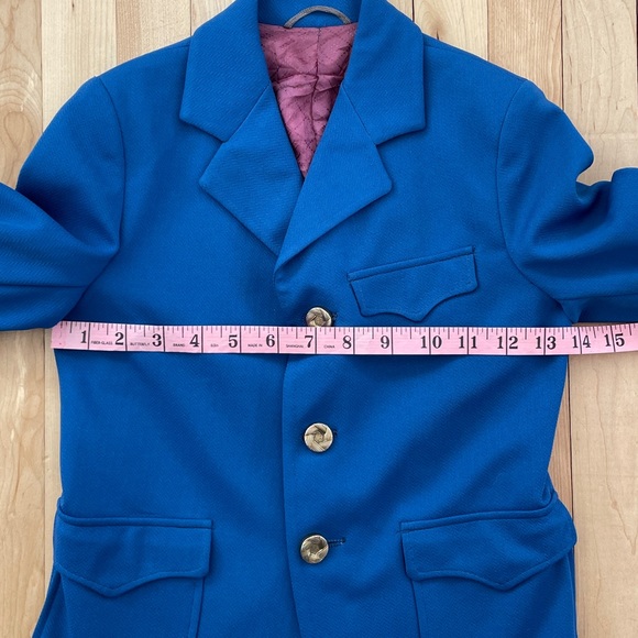 Vintage 1960s Kid Size Cobalt Blue Mod Blazer with Gold Buttons - Picture 13 of 13